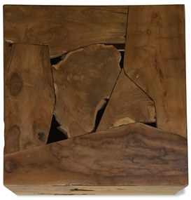 Barna, valódi tíkfa dohányzóasztal 50 x 50 x 35 cm