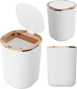 Fürdőszobai Szemetes Kosár Wc-hez Érintésmentes 12L Szemetes Fehér