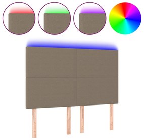 tópszínű szövet LED-es fejtámla 144x5x118/128 cm