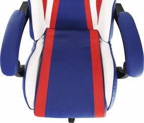 Irodai/gamer szék, kék/piros/fehér, CAPTAIN NEW