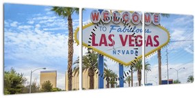 Kép - Las Vegas (órával) (90x30 cm)