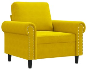 sárga bársony kanapéfotel 60 cm