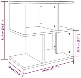 2 db barna tölgy színű szerelt fa éjjeliszekrény 50x30x51,5 cm