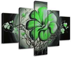 Gario Kézzel festett kép Zöld élo szépség - 5 részes Méret: 100 x 70 cm