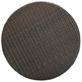 3 részes barna polyrattan kerti bárszett párnákkal