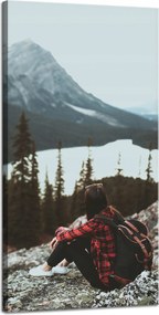 Vászonkép Emberek Hegyek Nő az ösvényen 40x80