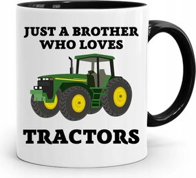 Brother Who Loves Tractors Fekete Bögre Testvérnek, fényképes nyomattal