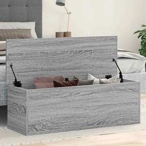 szürke sonoma színű szerelt fa tárolóláda 102 x 35 x 35 cm