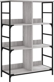 vidaXL szürke sonoma színű szerelt fa könyvespolc 78,5 x 33 x 117,5 cm