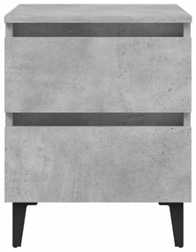 2 db betonszürke szerelt fa éjjeliszekrény 40 x 35 x 50 cm