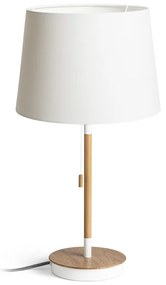 RENDL R14039 KEITH/AMBITUS asztali lámpa, dekoratív Polycotton fehér/bükk