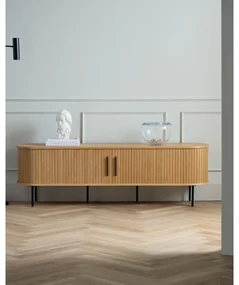 Natúr színű TV-állvány tölgyfa dekorral 56x180 cm Nola – Unique Furniture