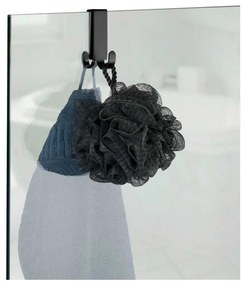 Fekete függő öntapadós fém fürdőszobai kiegészítő szett Classic – Wenko