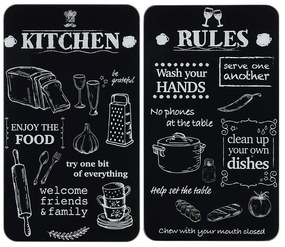 Edzett üveg tűzhely fedőlap szett 2 db-os 52x30 cm Kitchen Rules – Maximex