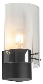 Modern fali lámpa fekete füstüveggel - Vidra