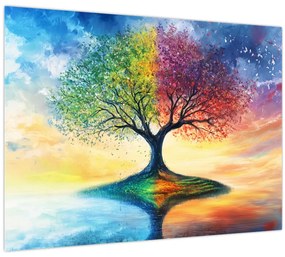 Kép – Évszakok festett fája (70x50 cm)