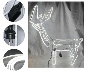 Rénszarvas Led Neon 115 CM Hideg Fehér Mozgatható Fej 11M