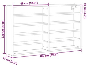 Vitrine Cabinet Artisan Oak 100x15x58 cm Műgyanta Fa