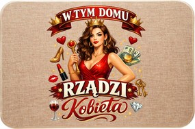 Lenvászon Lábtörlő Ebben a Házban egy nő Lábtörlő uralkodik