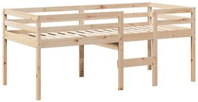 tömör fenyőfa magasított ágy tetővel 80 x 200 cm