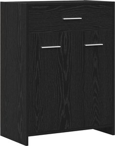 vidaXL Fürdőszoba Székény fiókkal Fekete tölgy 60 x 33 x 80 cm Faanyag