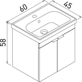 Desna mosdószekrény, 60 cm – TR785PNC1353
