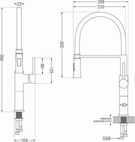 Mexen DINA - Magas csap / mosogató, fekete / arany, 672701-57