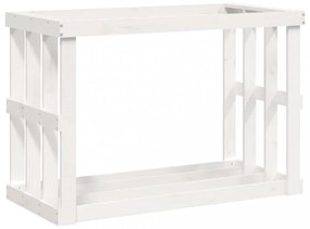 fehér tömör fenyőfa kültéri rönktároló 108x52x74 cm