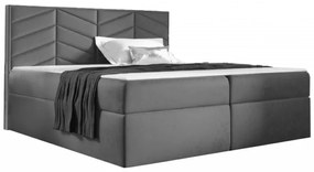 St6 boxspring ágy, sötétszürke (200 cm)
