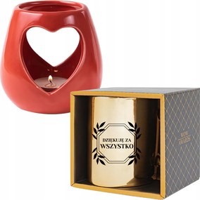 Ajándék Szett Arany Bögre Gyertyatartó Köszönetajándék Születésnap