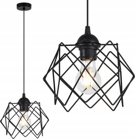 Mennyezeti Lámpa Függeszték Csillár Fekete Loft Modern Konyha Nappali E27