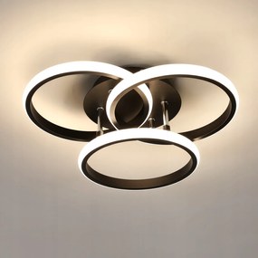 Lampa Sufitowa Wisząca Led Zyrandol Okrągły Czarny Nowoczesny 40W 4500K