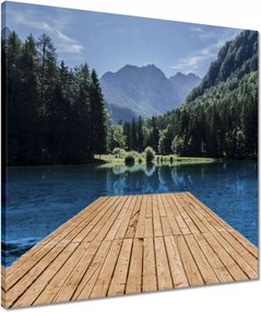 Vászonkép 50x50 Fa híd a hegyekben