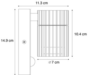 Design kültéri fali lámpa fekete mozgásérzékelővel IP44 - Boris