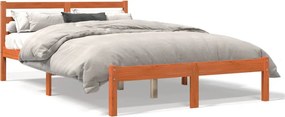 vidaXL viaszbarna tömör fenyőfa ágy matrac nélkül 150 x 200 cm