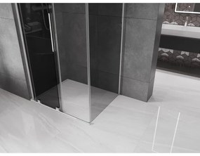 Mexen Velar L, zuhanykabin tolóajtóval 120 x 75 cm, 8mm szürke üveg, króm, 871-120-075-43-01