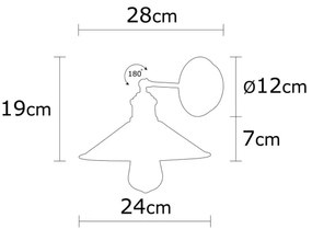 Fali lámpa BERCESTE 1xE27/40W/230V