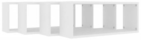 4 db fehér szerelt fa négyszögű fali polc 60 x 15 x 23 cm