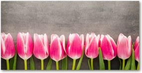 Fotótapéta üvegfalra Rózsaszín tulipánok 140x70