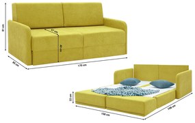 Széthúzható kanapé Borta (mustár). 1098573