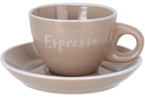 Espresso kőagyag csésze csészealjjal , 100 ml, mokka