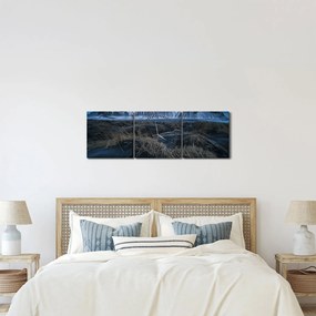 Kép az izlandi csúcsokról (órával) (90x30 cm)