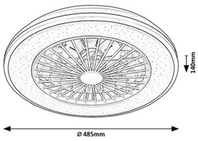 Rabalux 71331 - LED állítható fényű ventilátoros lámpa DALFON 48W/230V 3000-6500