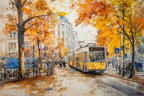 Vászonkép Canvas Város Berlin Közlekedés Kommunikáció Villamos 60x40