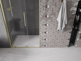 Mexen Velar, nyílásba tolóajtó 75x200 cm, 8mm átlátszó üveg, arany matt, 871-075-000-01-55
