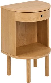 Világos natúr színű éjjeliszekrény tölgyfa dekorral Paron – Actona
