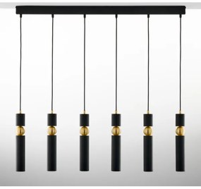 Jupiter 2005 - Csillár zsinóron ALAS 6xGU10/10W/230V fekete/arany