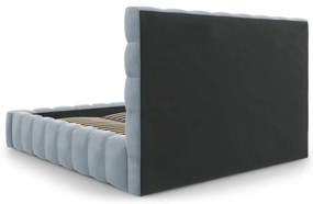 Világoskék kárpitozott franciaágy tárolóhellyel, ágyráccsal 180x200 cm Bali – Cosmopolitan Design