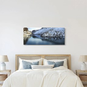 Kép - téli táj tóval (120x50 cm)