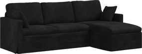 vidaXL Kanapé Fekete 198 x 134 x 80 cm Bársony